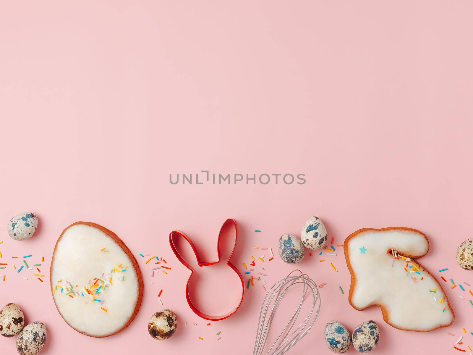 Easter Cookie baking. Easter concept, top view by fascinadora