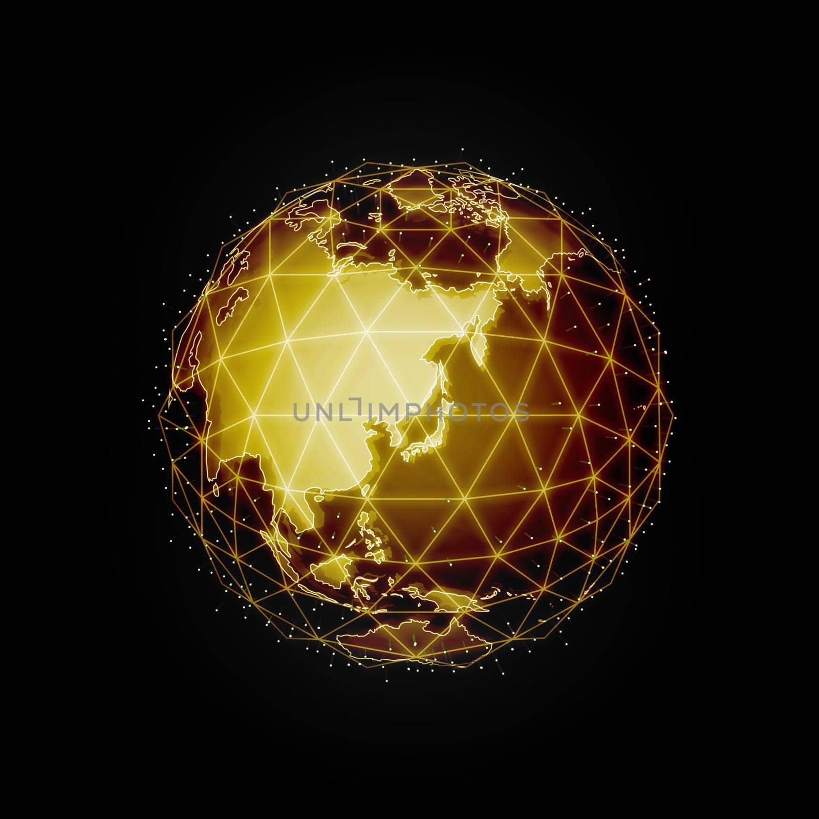 Digital earth illustration ( global network, technology motif )