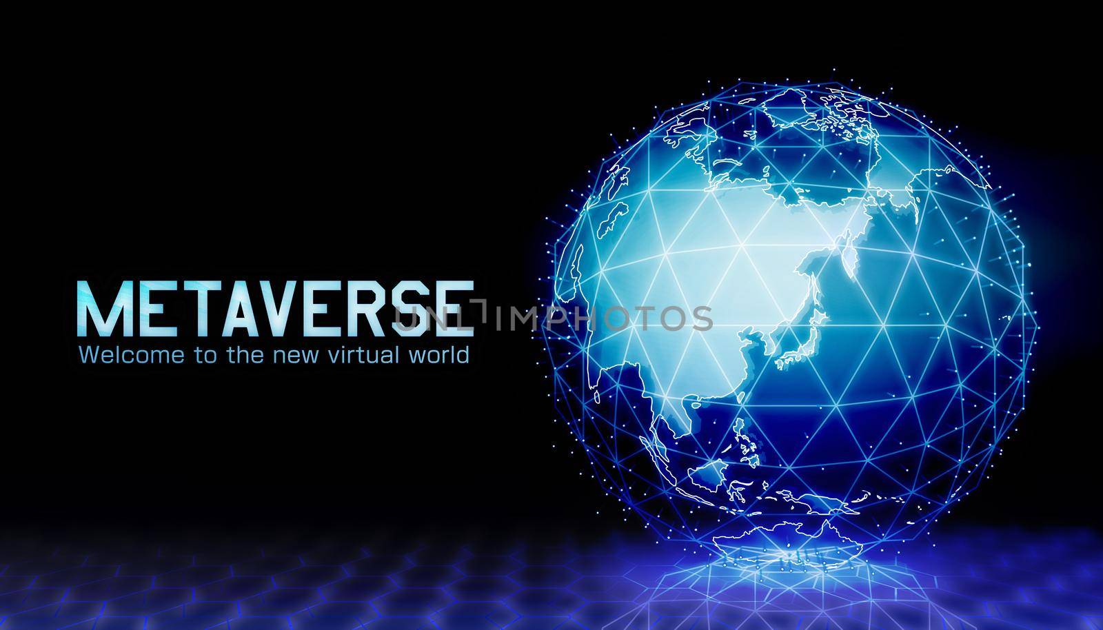Metaverse motif web banner illustration