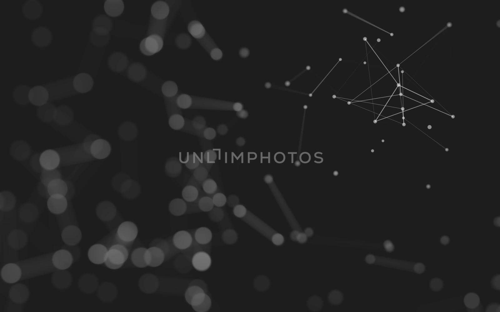 Abstract background. Molecules technology with polygonal shapes, connecting dots and lines. Connection structure. Big data visualization. 