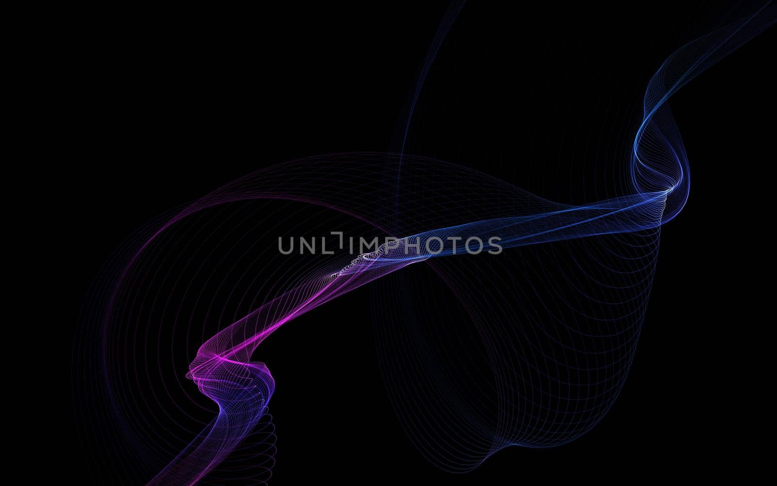 Dark abstract background with a glowing abstract waves, abstract background