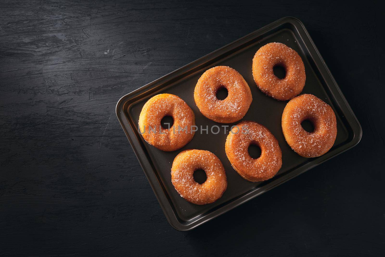 Donuts Traditional donuts with icing sugar by makidotvn