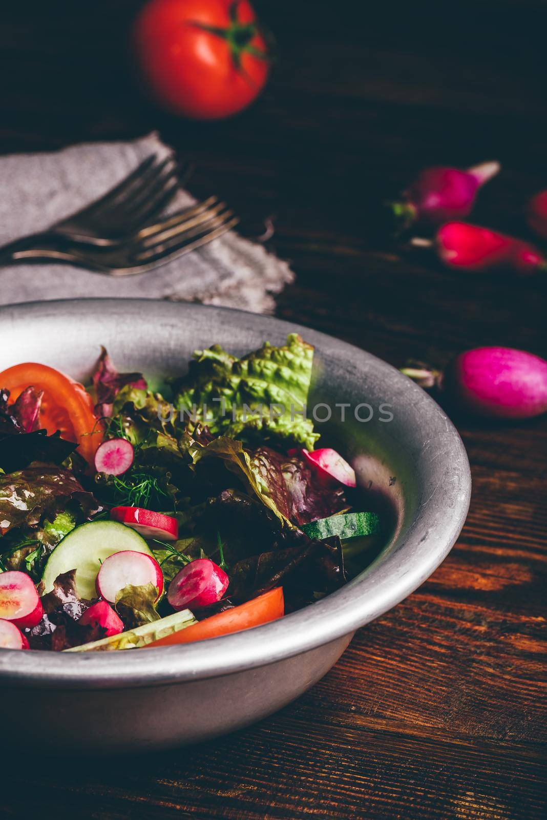 Fresh spring salad with homegrown vegetables by Seva_blsv