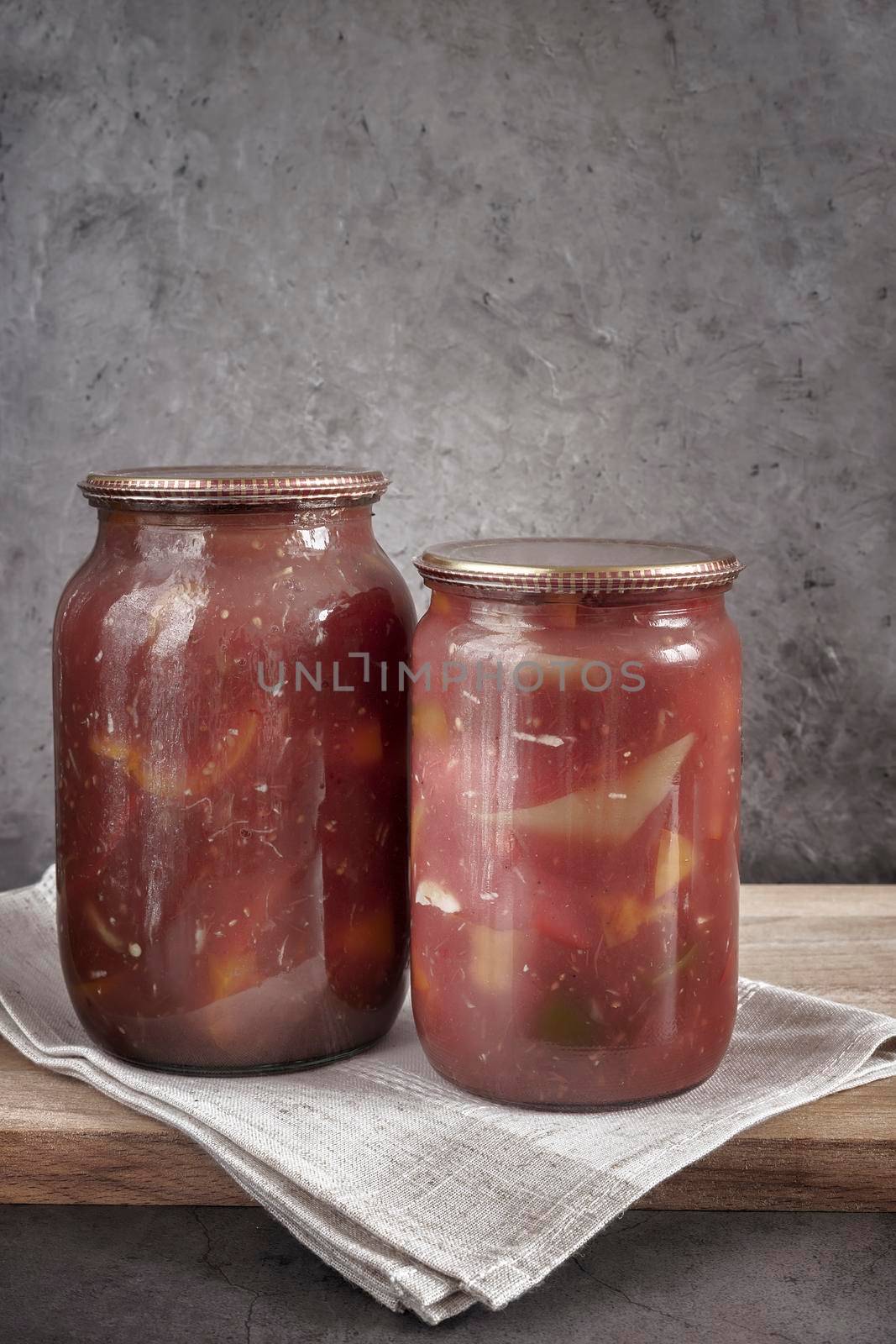 Home canning: canned bell peppers in glass jars by georgina198