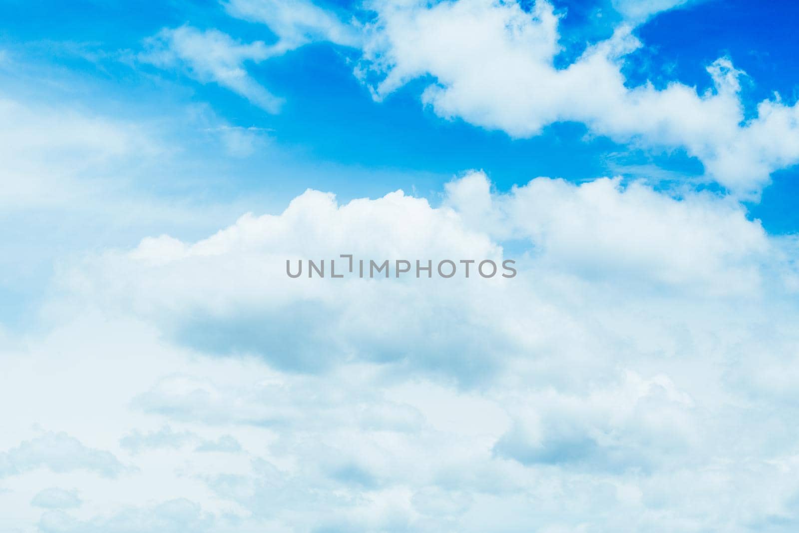 Close-up Blue sky with white fluffy cloudy