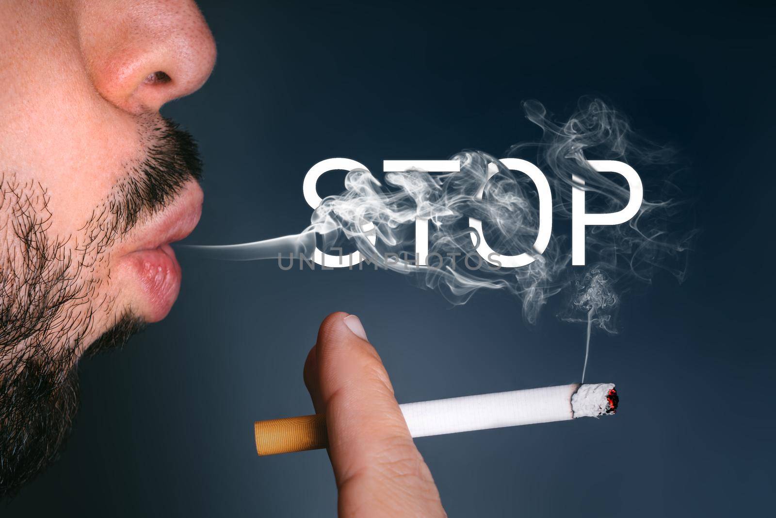 Stop smoking or quit smoking cigarette. No smoking. High quality photo
