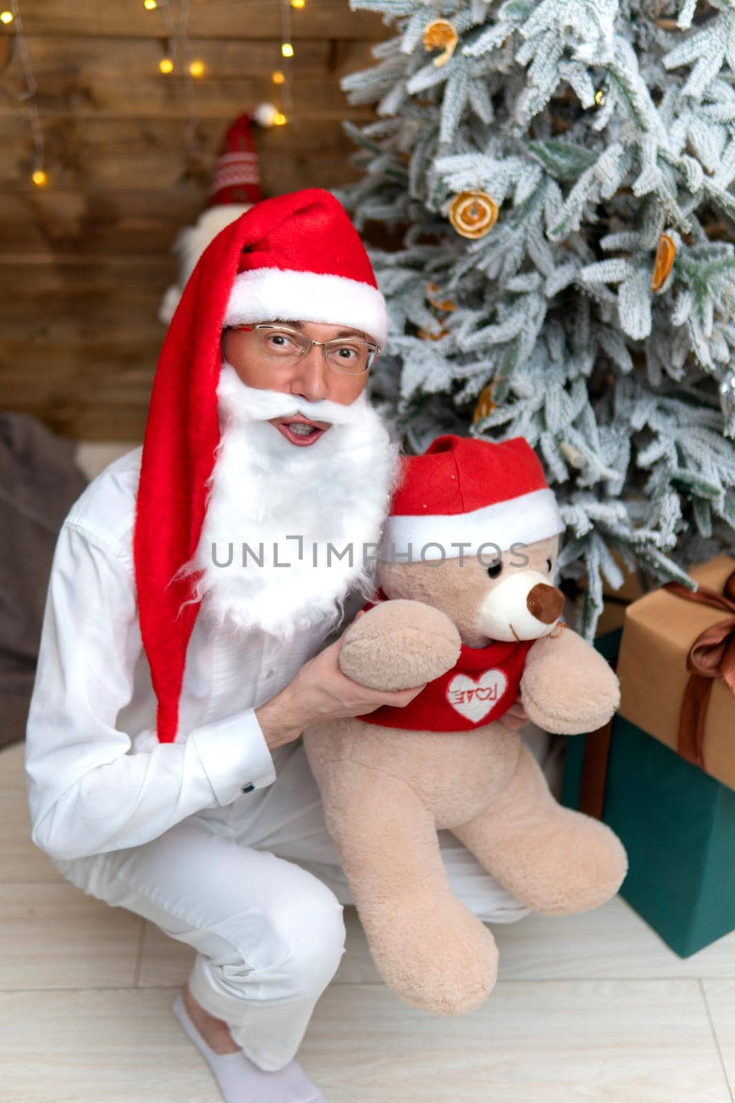 Christmas santa bear classes house, from new costume in claus happiness december, laus teddy. Decorations ear mature, christmas time beard by 89167702191