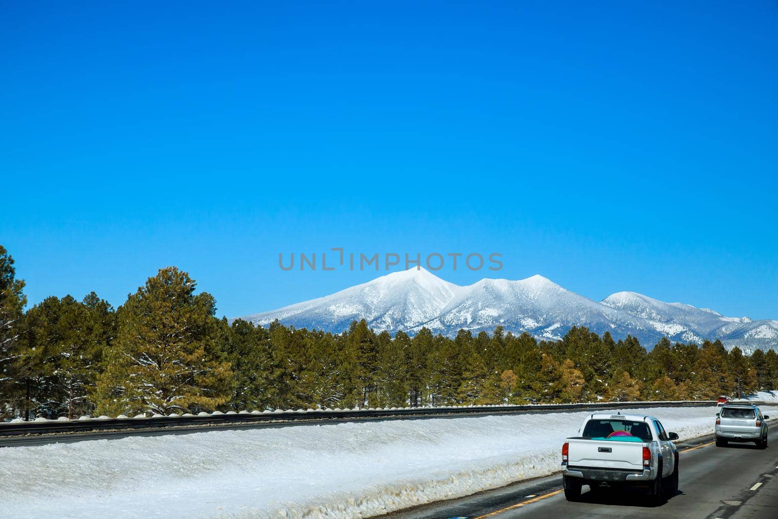 Snow mountain in Humphreys Peak Flagstaff, Arizona by ungvar