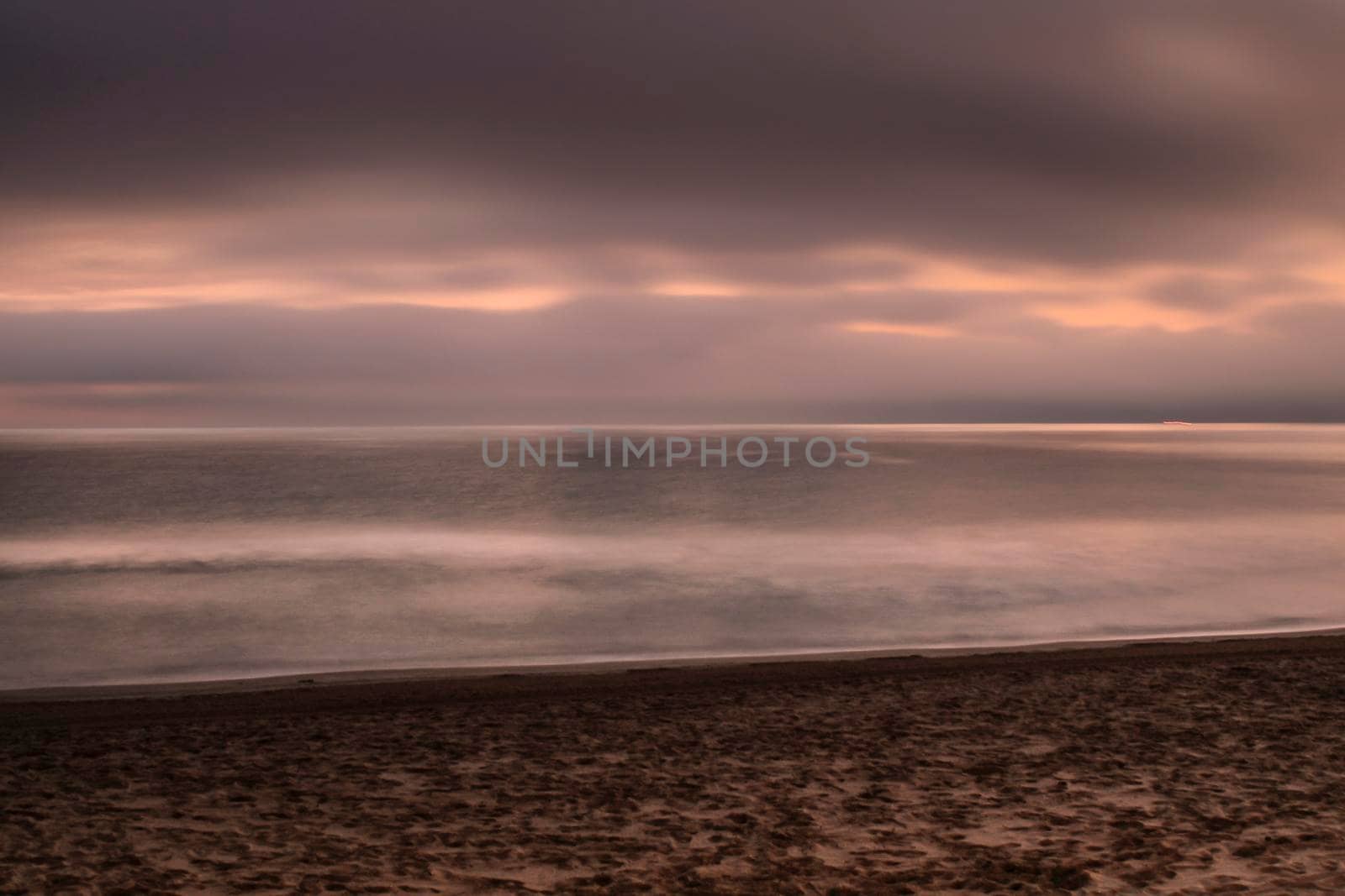Beautiful Sunrise on the beach in winter in Arenales del Sol, Alicante,southern Spain