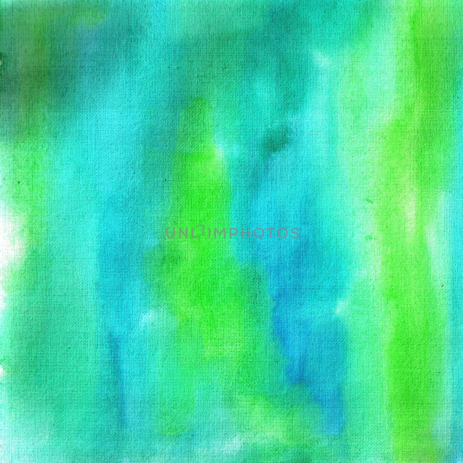 Blue and green watercolor hand drawn background by Rina_Dozornaya