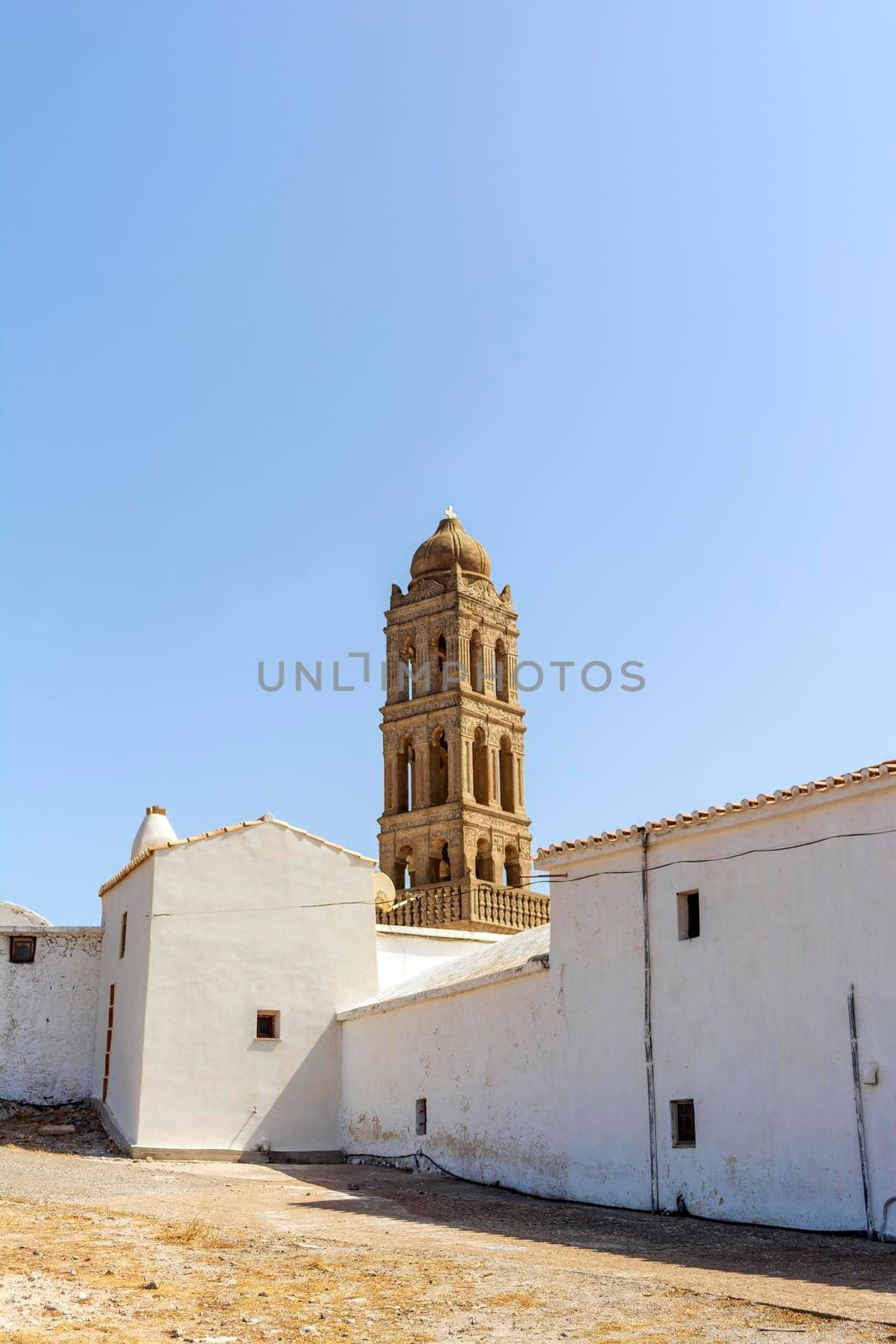 View of Agia Moni monastery in Kythira island at Greece.