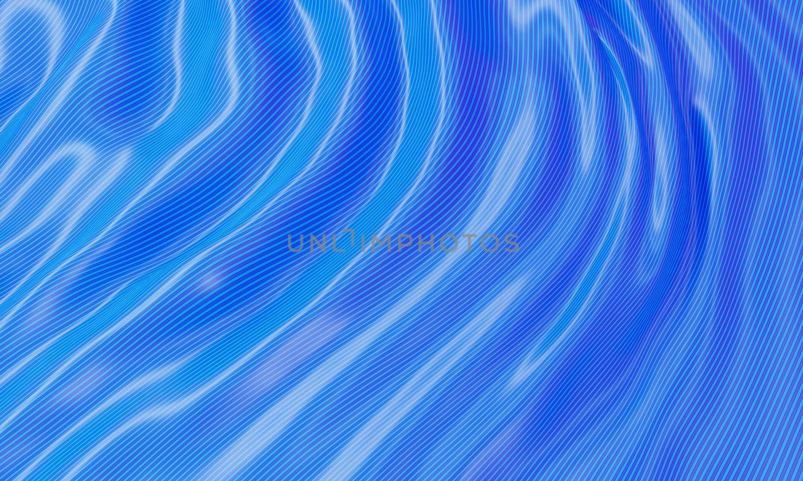 Blue glossy silk wavy awning background. Abstract and decorate wallpaper concept. 3D illustration rendering