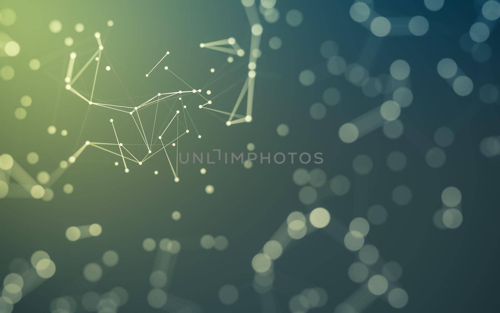 Abstract background. Molecules technology with polygonal shapes, connecting dots and lines. Connection structure. Big data visualization.  by teerawit