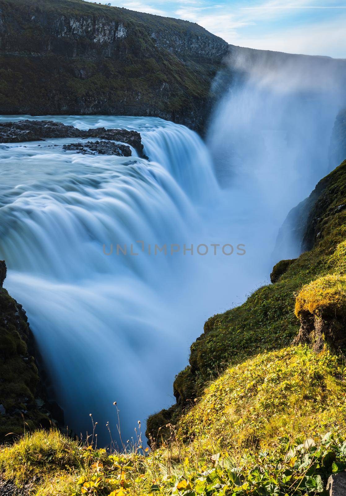 Spectacular Gullfoss Golden falls waterfall long exposure closeup view by FerradalFCG