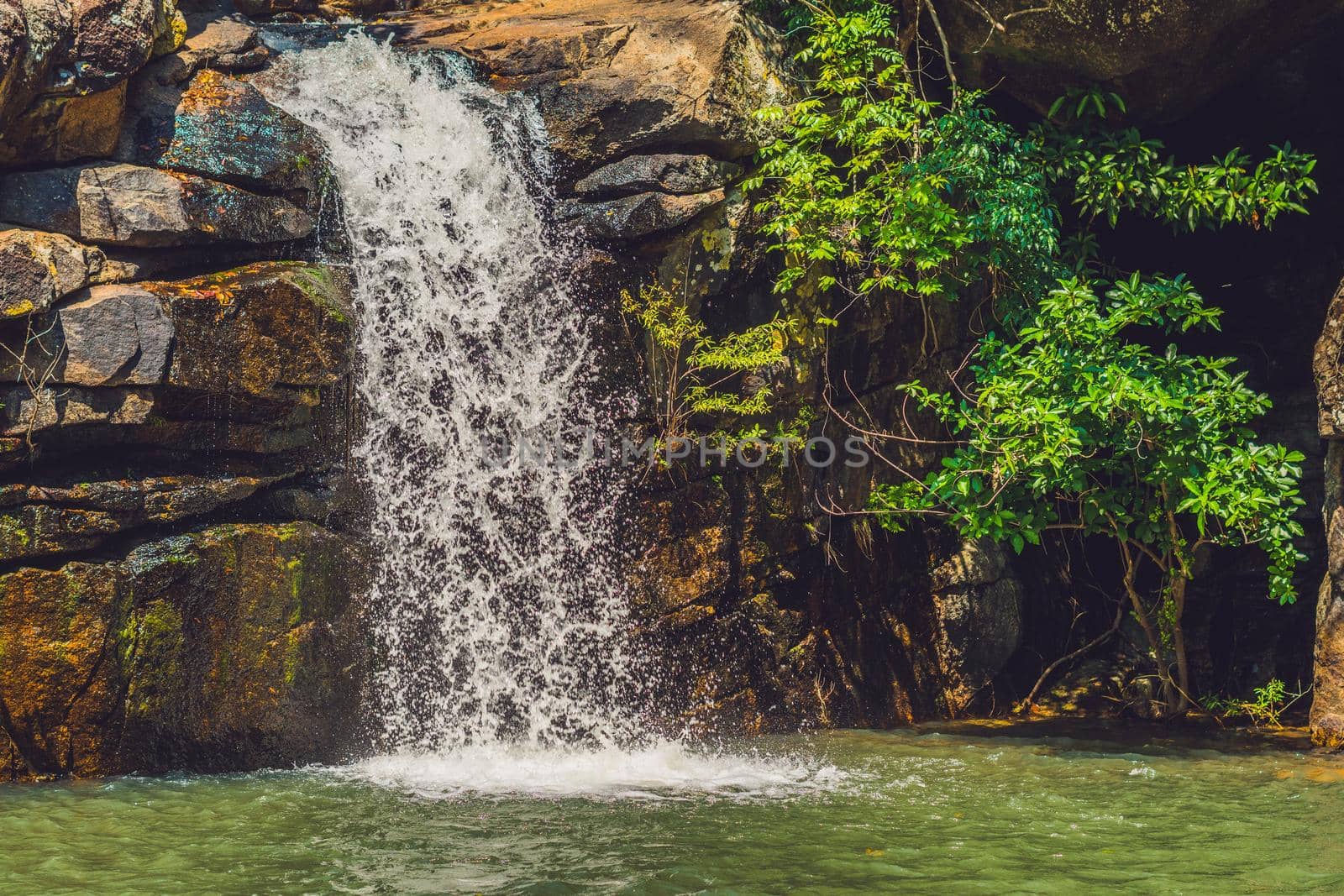 The landscape photo, beautiful waterfall in rainforest, Nha Trang Thailand