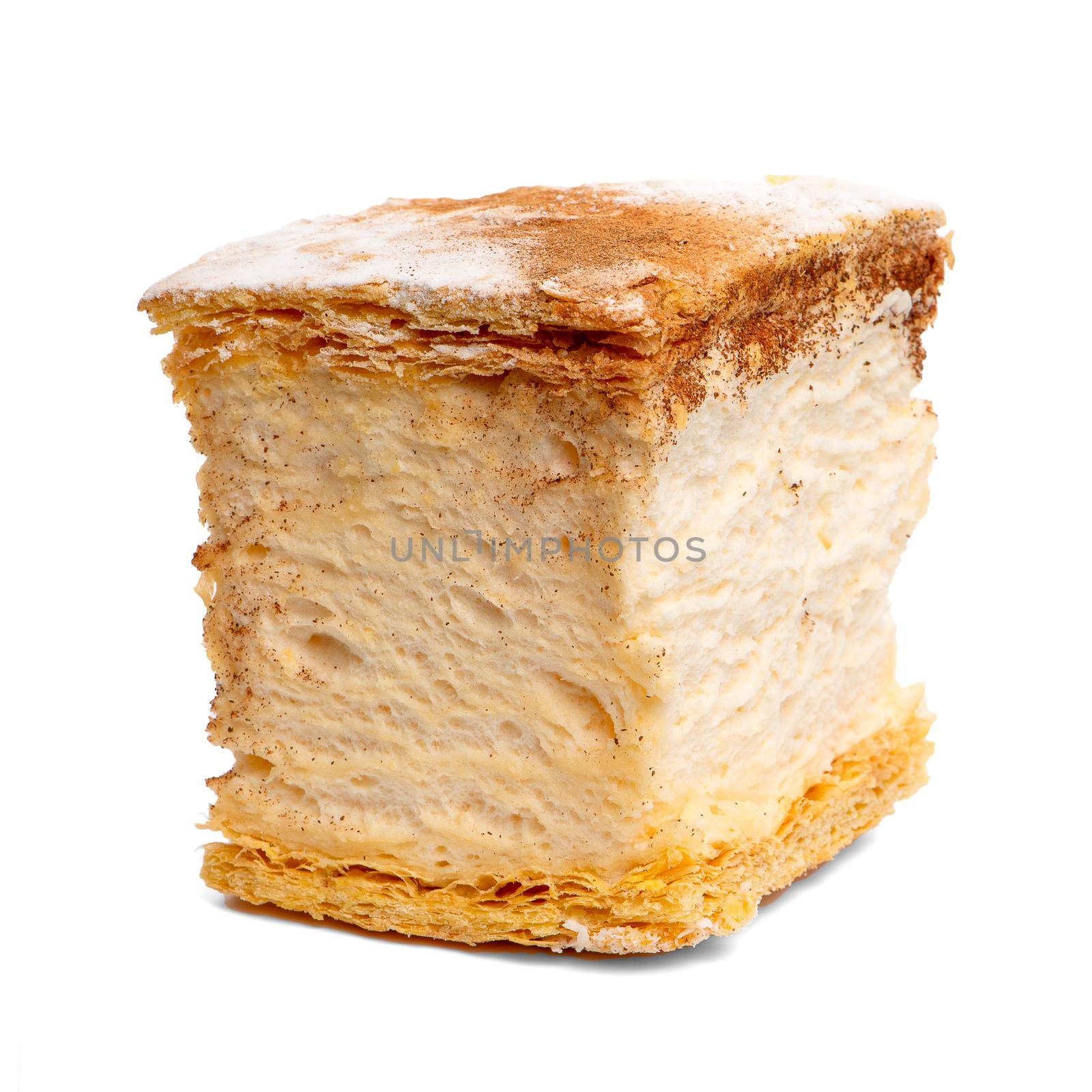 Russo cake pastry isolated on a white background.