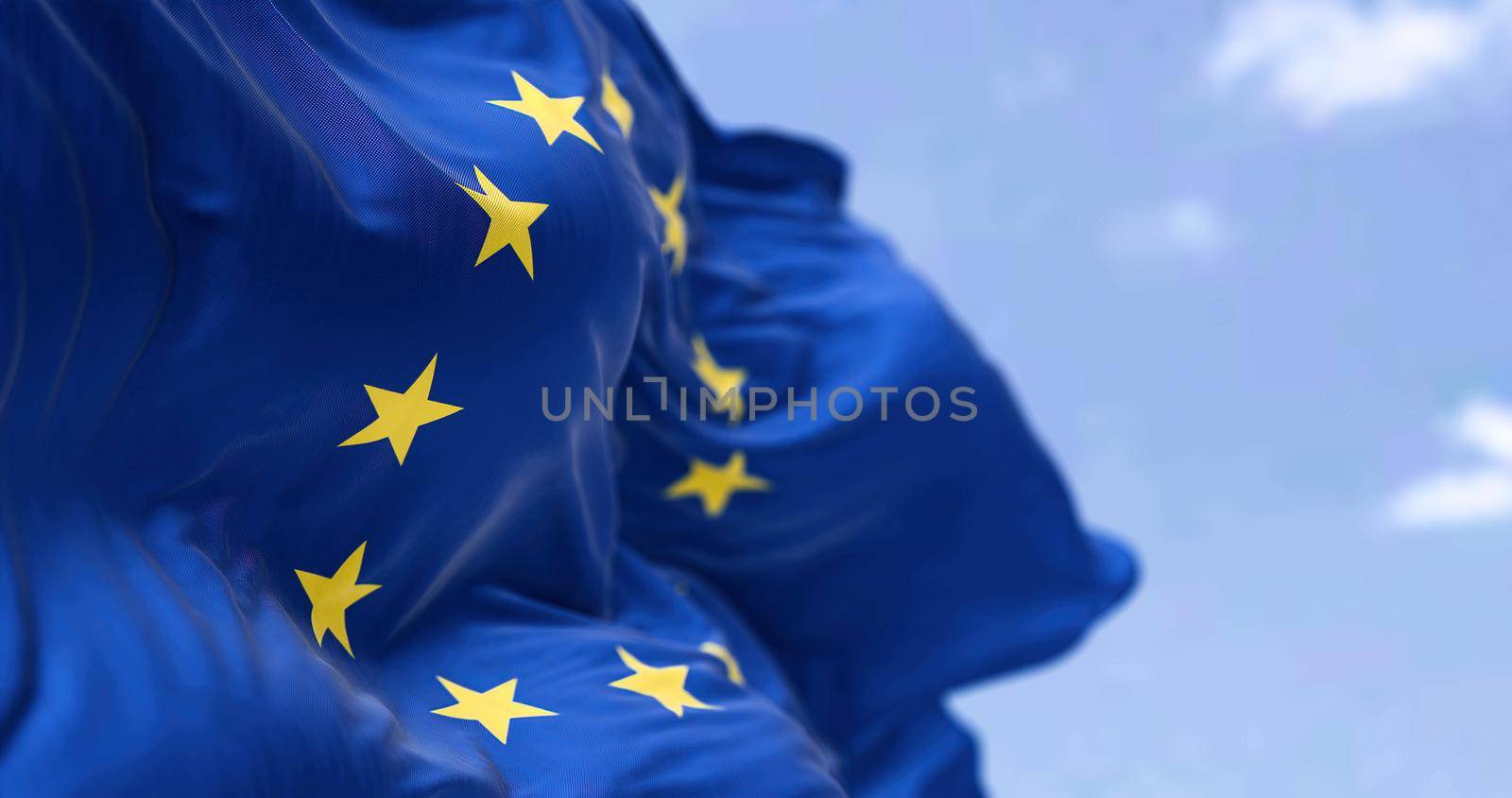 The flag of The European Union flapping in the wind by rarrarorro