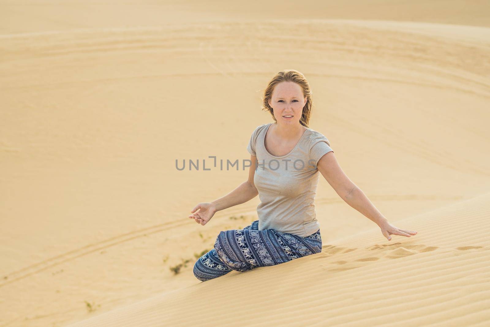 Young woman in the desert, Vietnam by galitskaya