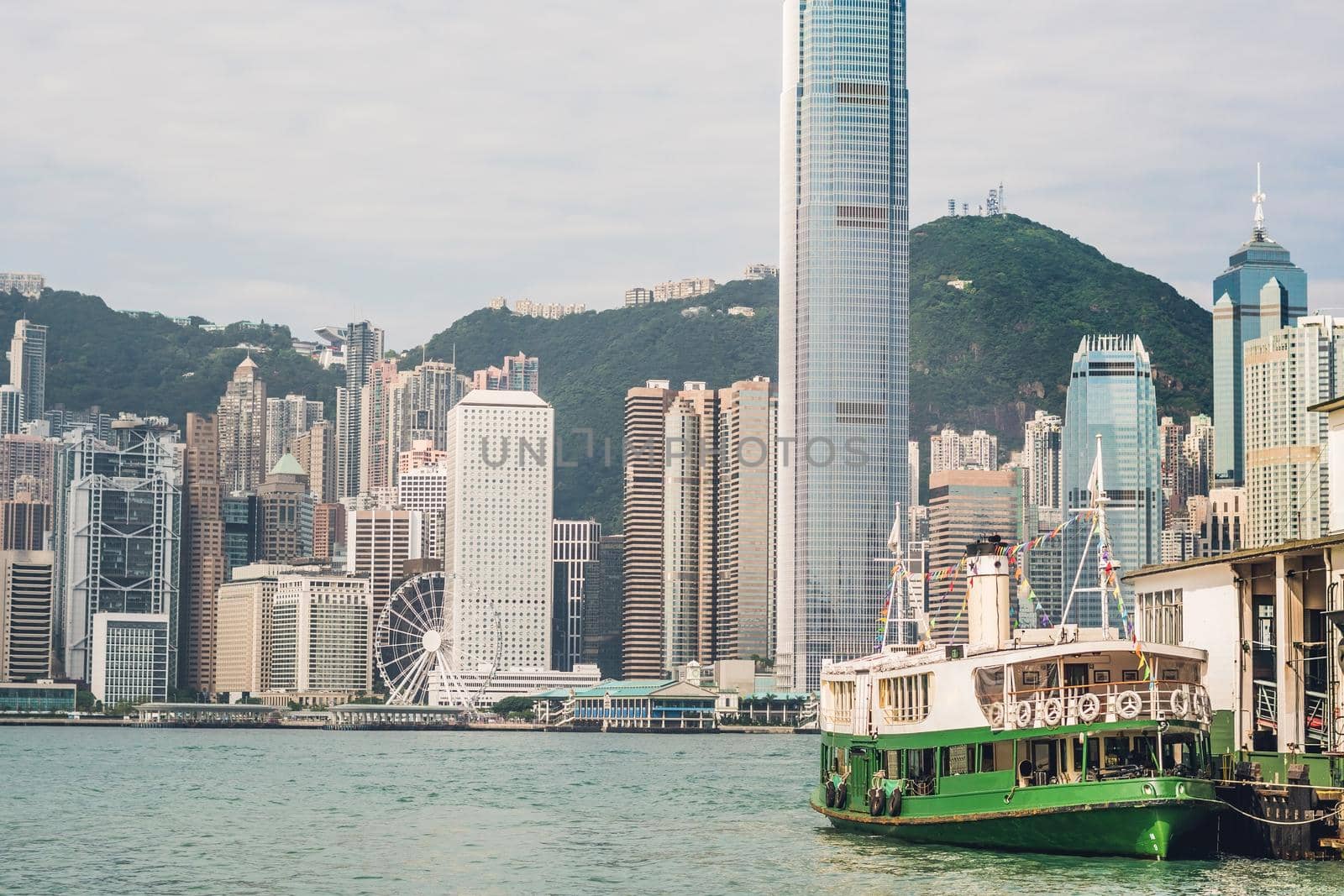 panoramic view of victoria harbor in Hong Kong,China by galitskaya