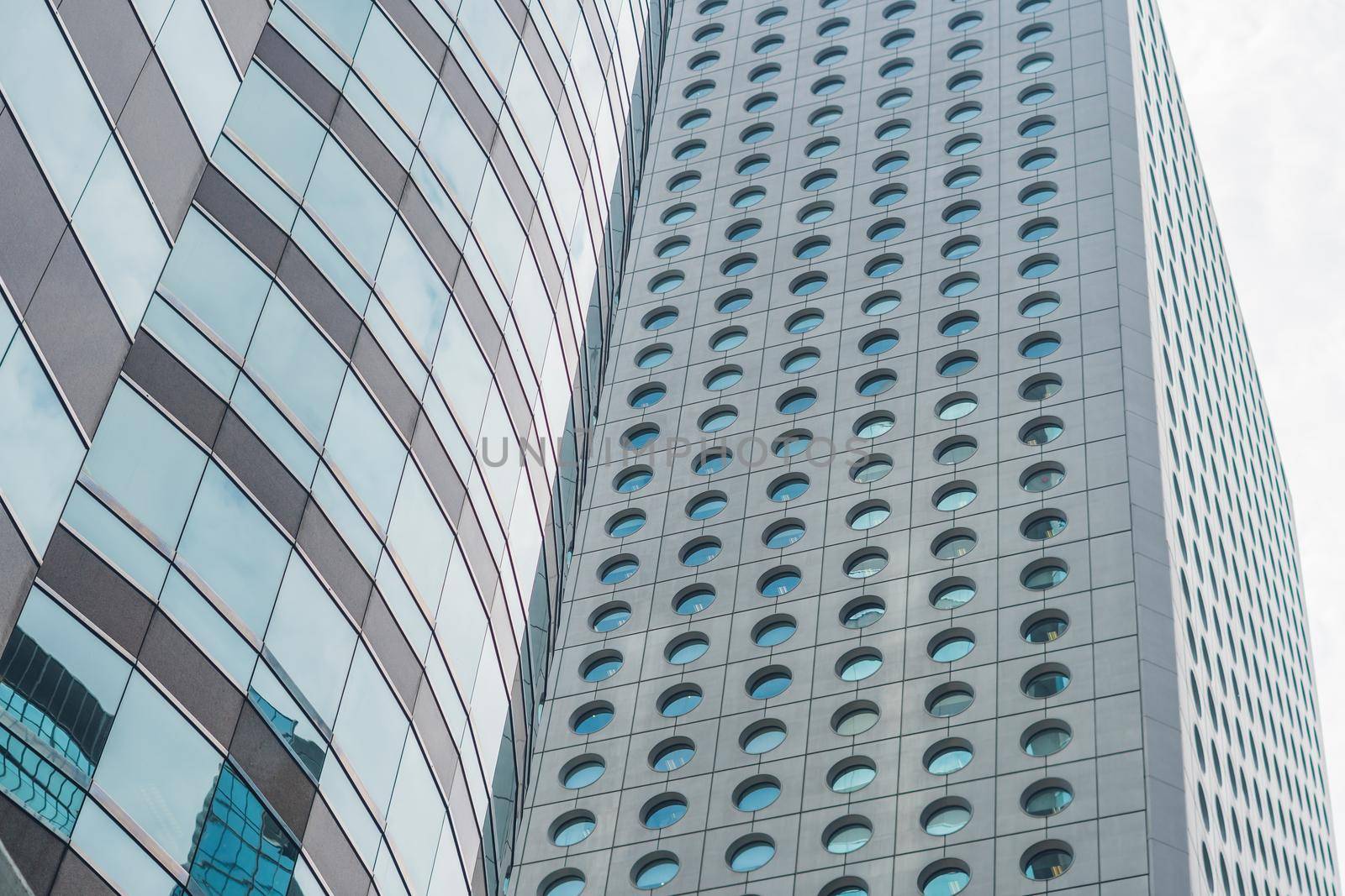 Hong Kong - May, 25, 2017 Toned image of modern office buildings in central Hong Kong.
