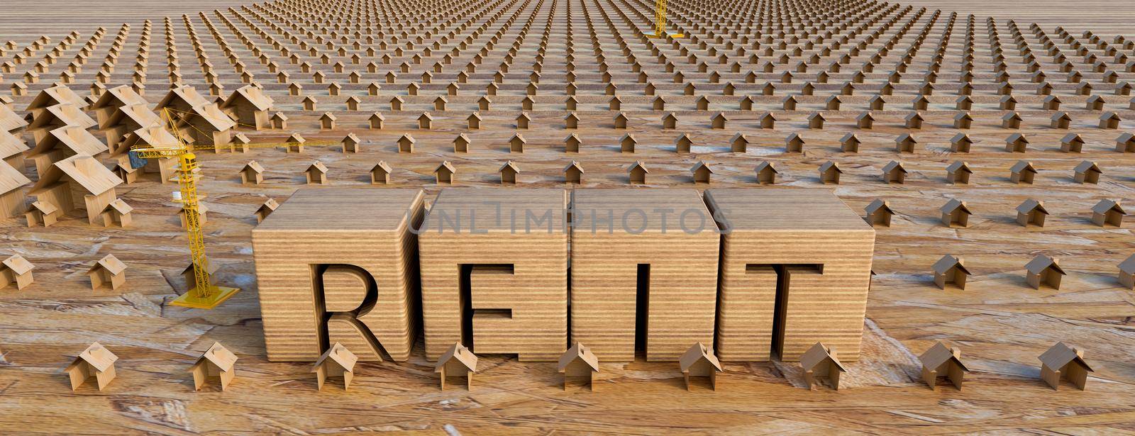 Concept image of Business Acronym REIT as Real Estate Investment Trust. 3d rendering by kwarkot