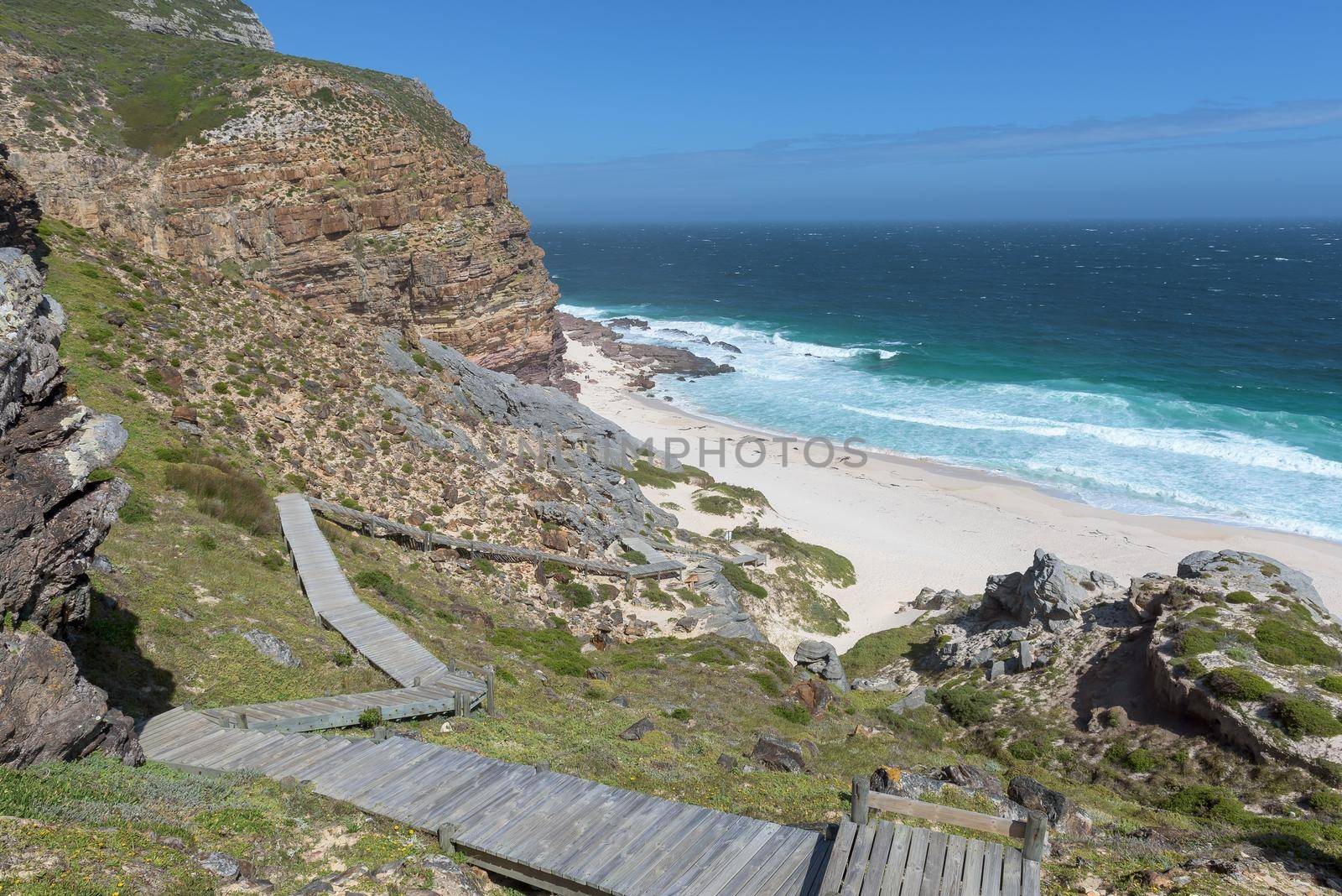 Boardwalk down to Diaz Beach at Cape Point by dpreezg