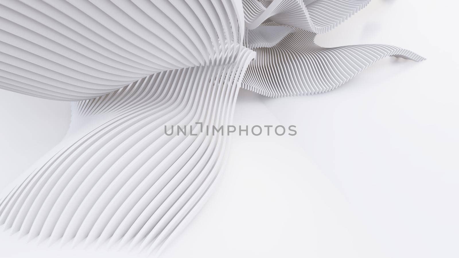 Abstract Curved Shapes. White Circular Background. Abstract background. 3d illustration