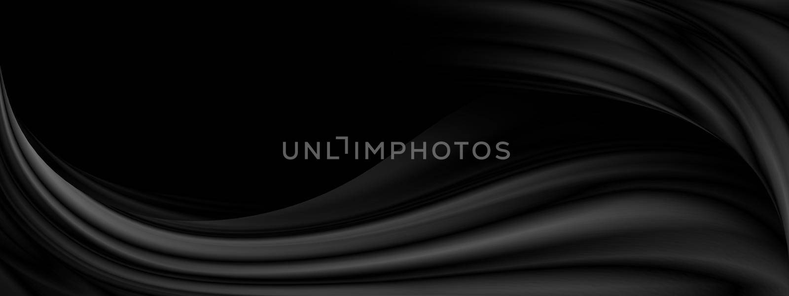Abstract black fabric background with copy space 3D illustration by Myimagine