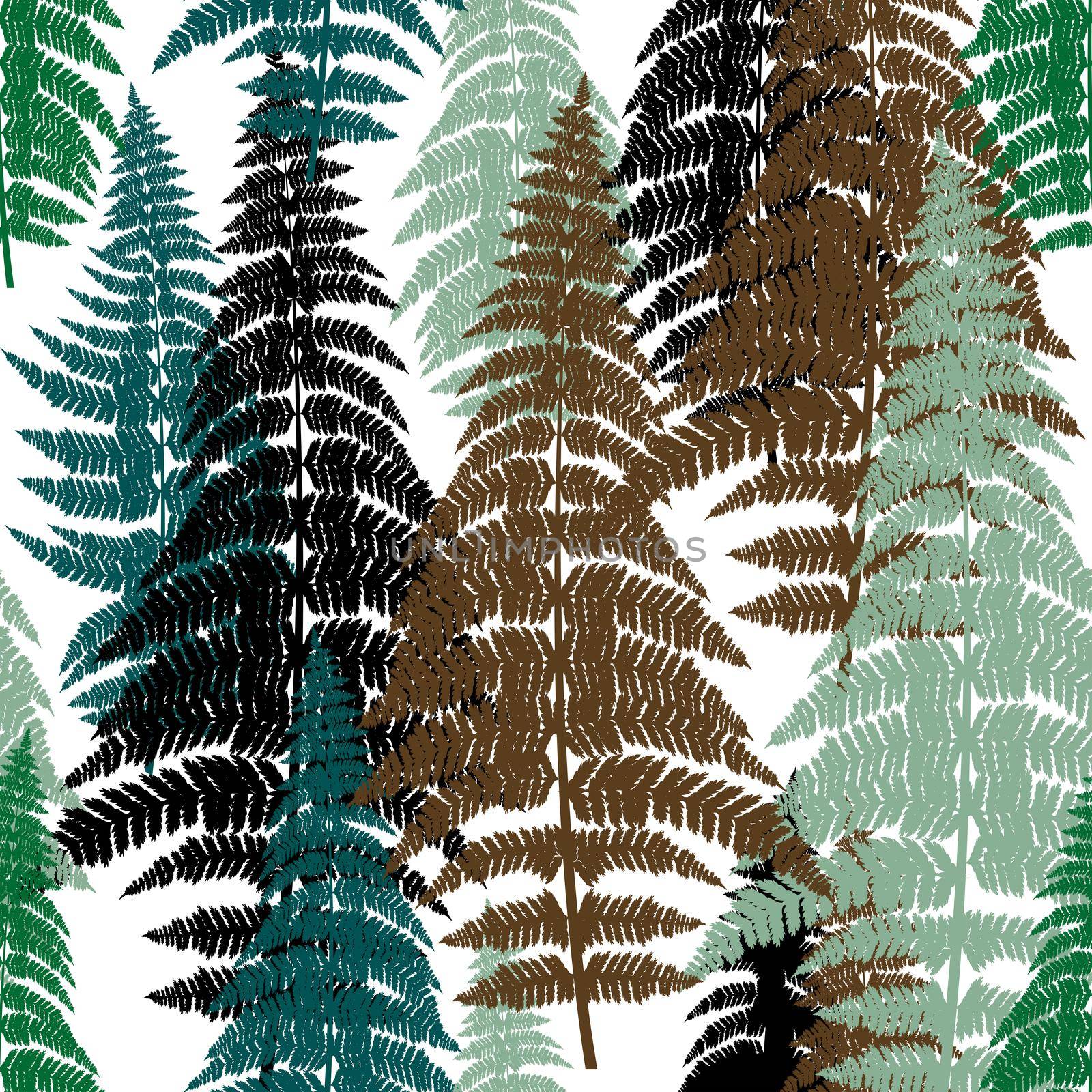 Seamless background with fern leaves by hibrida13