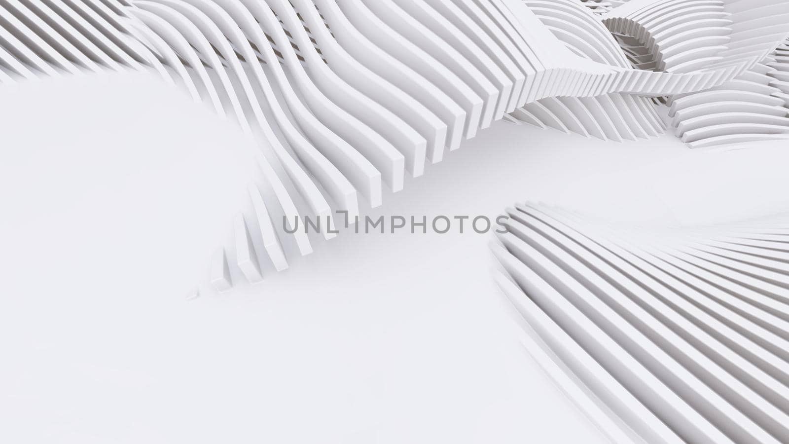 Abstract Curved Shapes. White Circular Background.  by teerawit