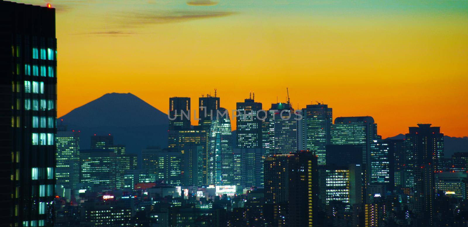 Shinjuku and Mt. Fuji. Shooting Location: Tokyo metropolitan area