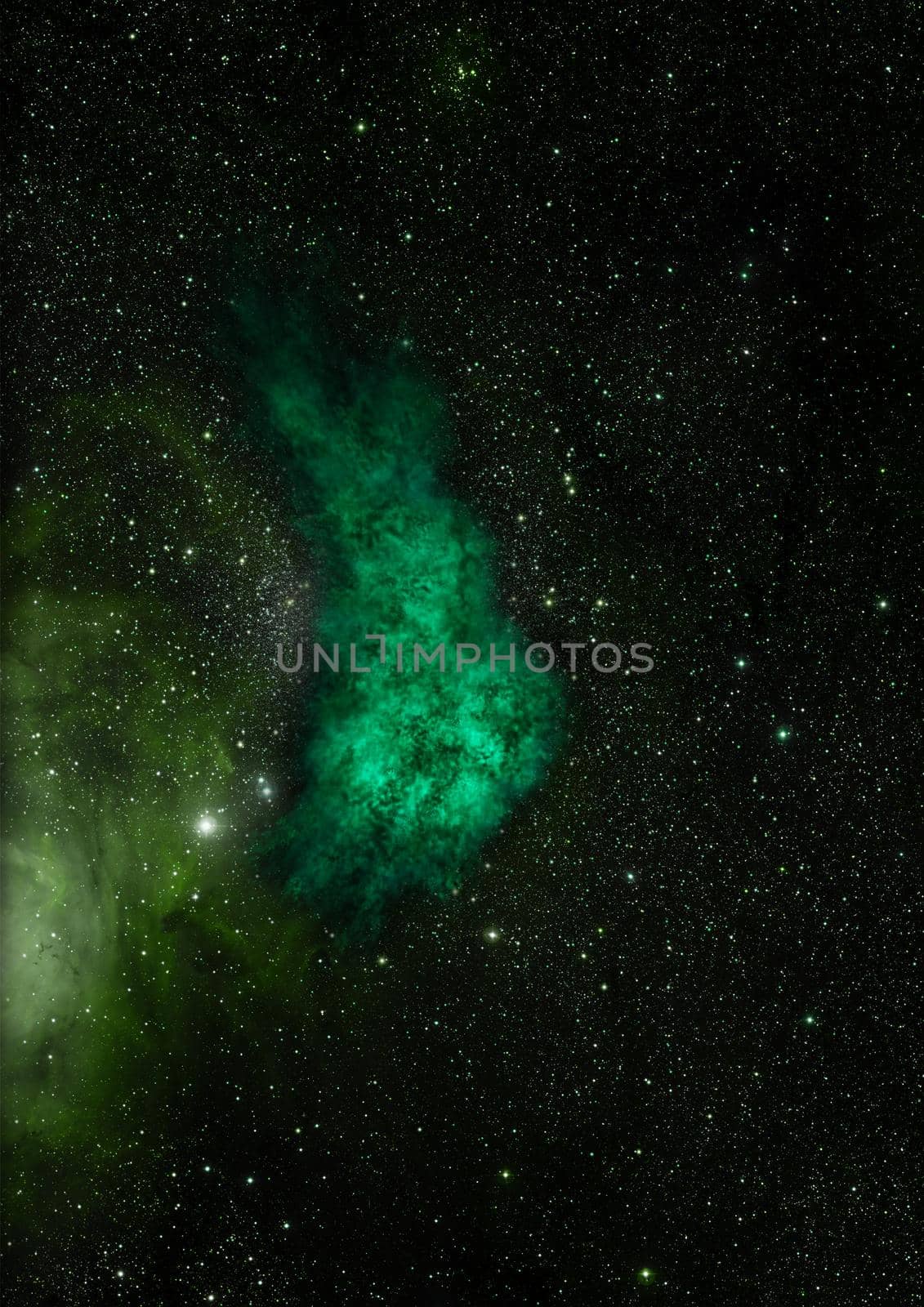 Far being shone nebula and star field against space. by richter1910