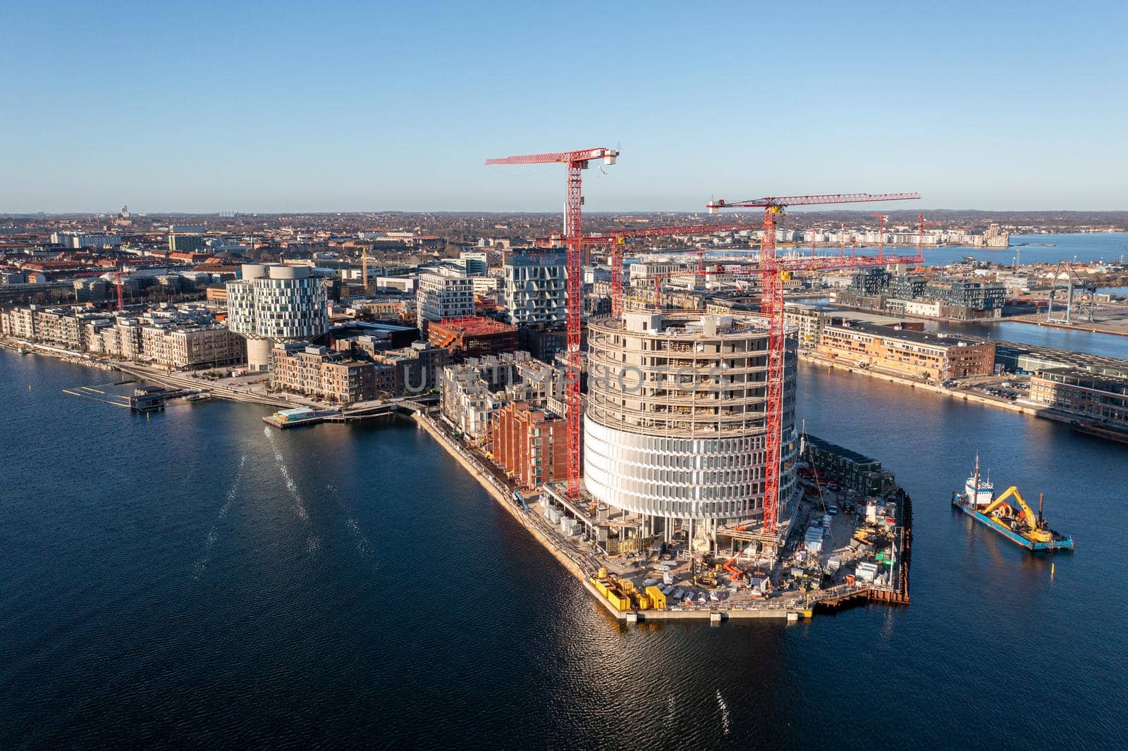 Tip of Redmolen Construction Site in Copenhagen, Denmark by oliverfoerstner