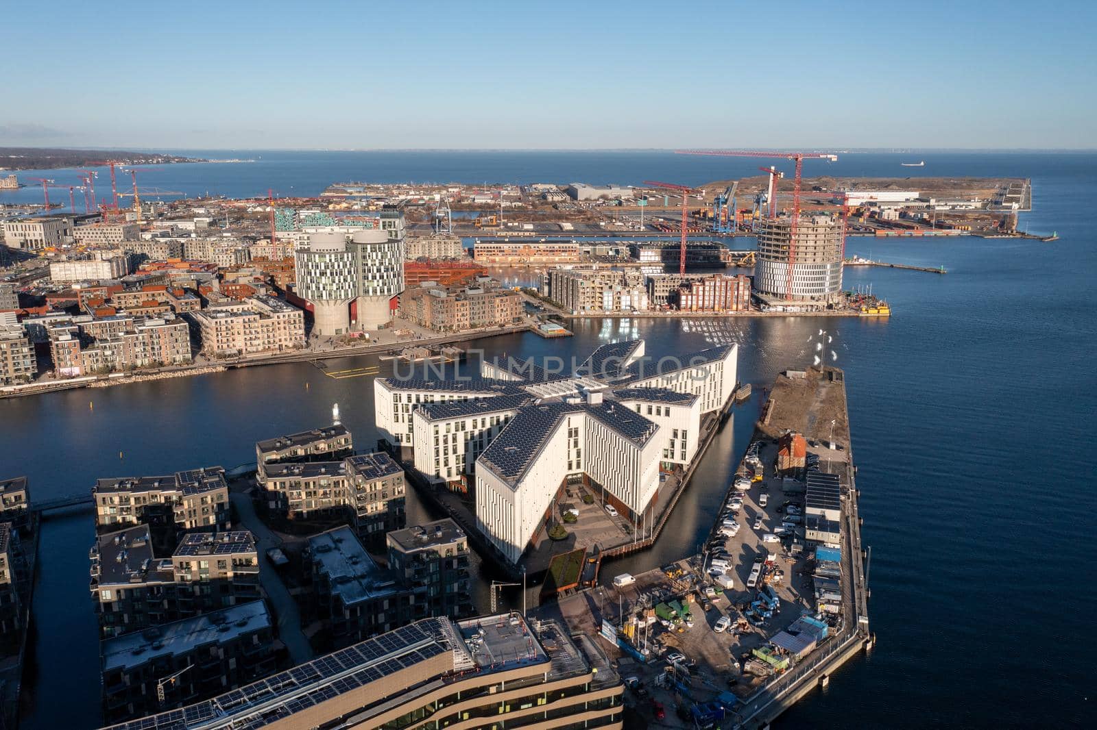 Aerial View of UN City in Copenhagen, Denmark by oliverfoerstner