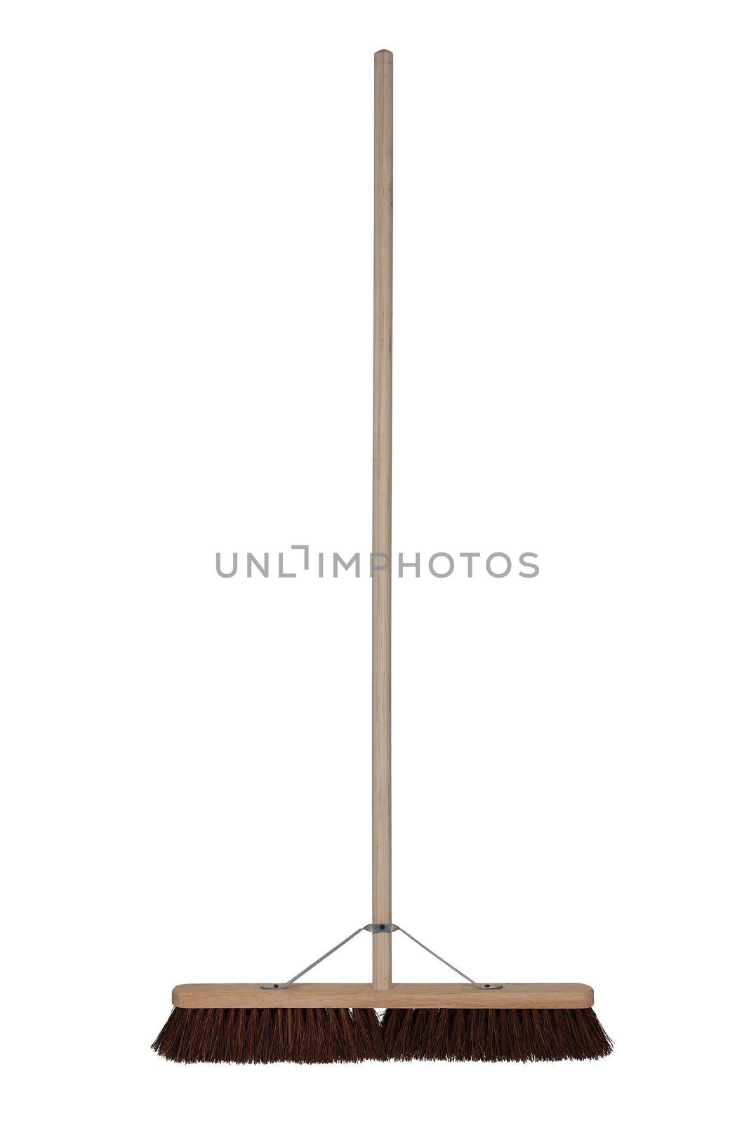 Front view of a yard broom on white by VivacityImages