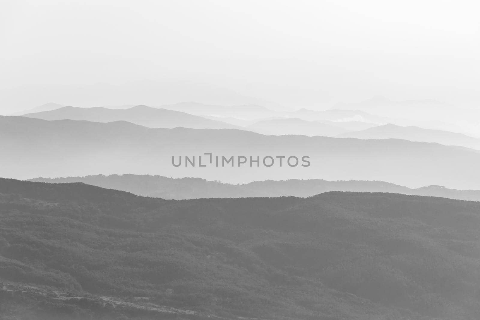 Vie of the misty valleys and the sky above Rocca del Crasto mountain, Sicily by mauricallari