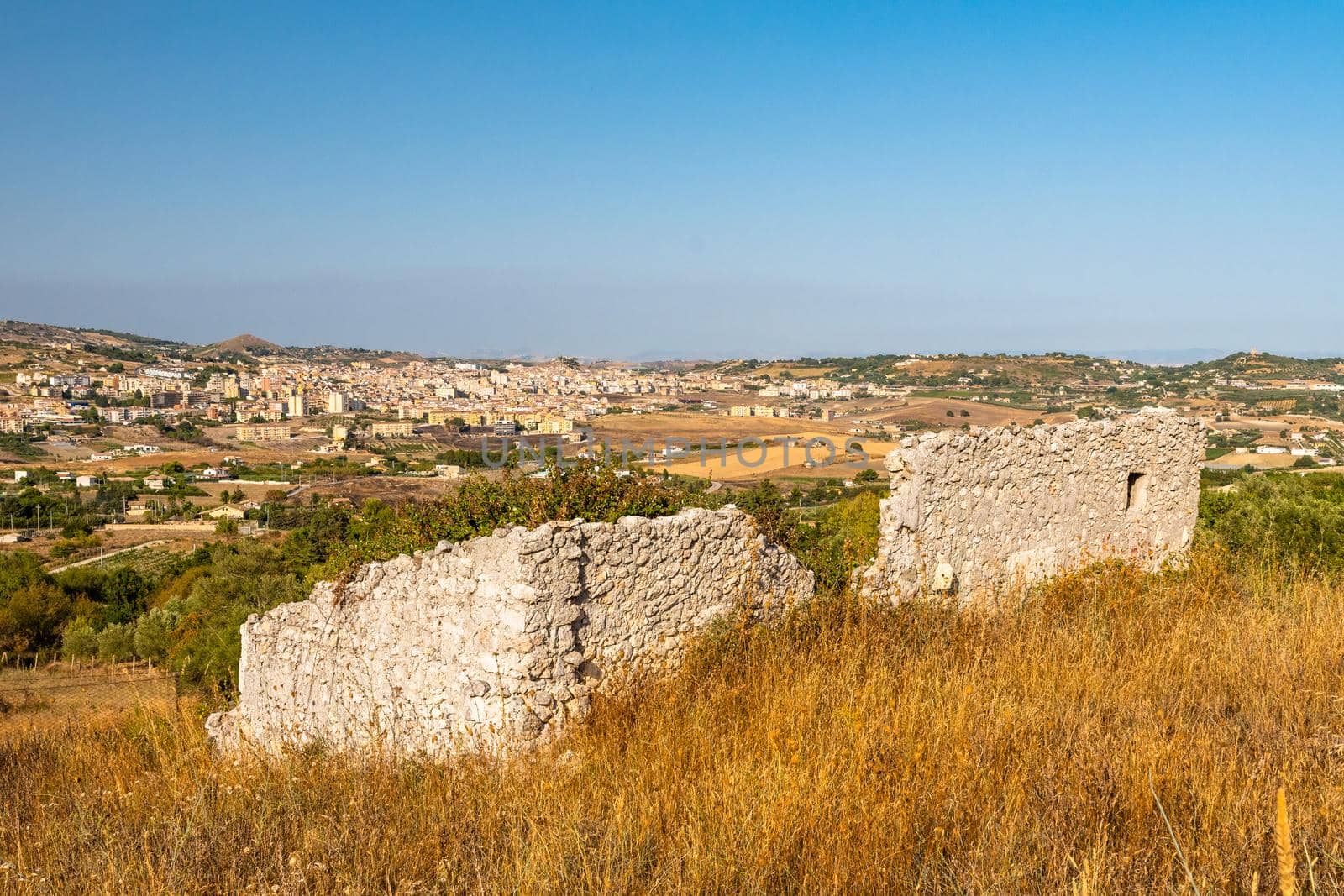 View of the town of Canicatti - Canicatti' - near Agrigento in a sunny summer afternoon, Sicily Italy