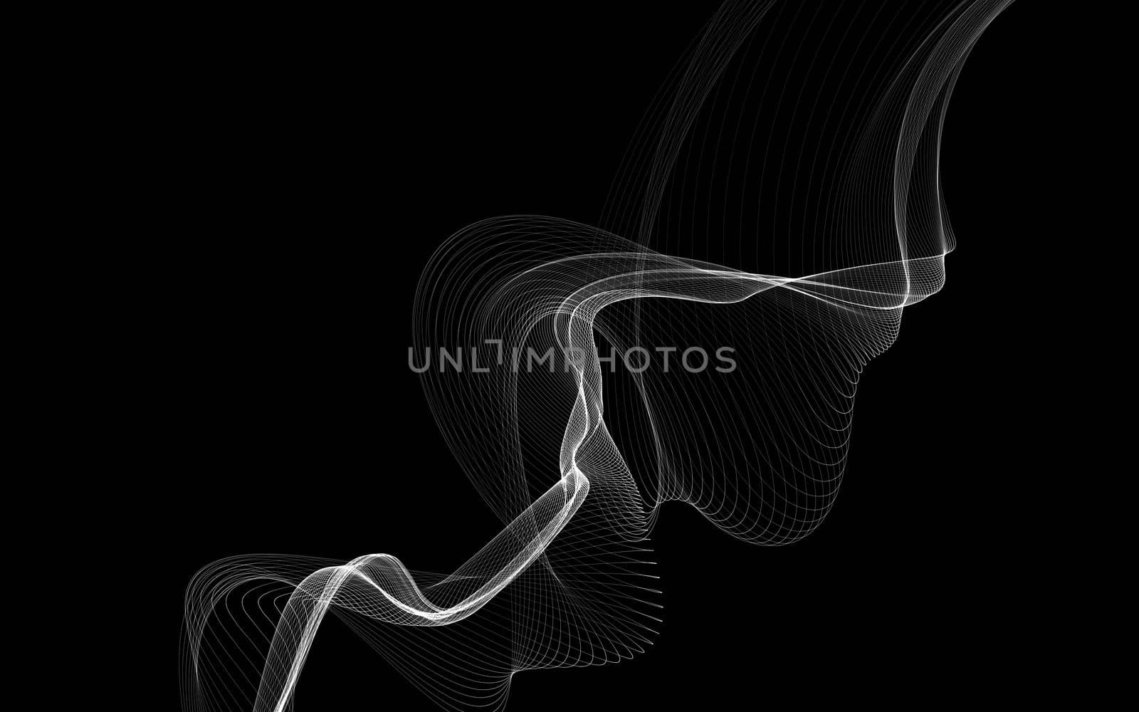 Dark abstract background with a glowing abstract waves by teerawit