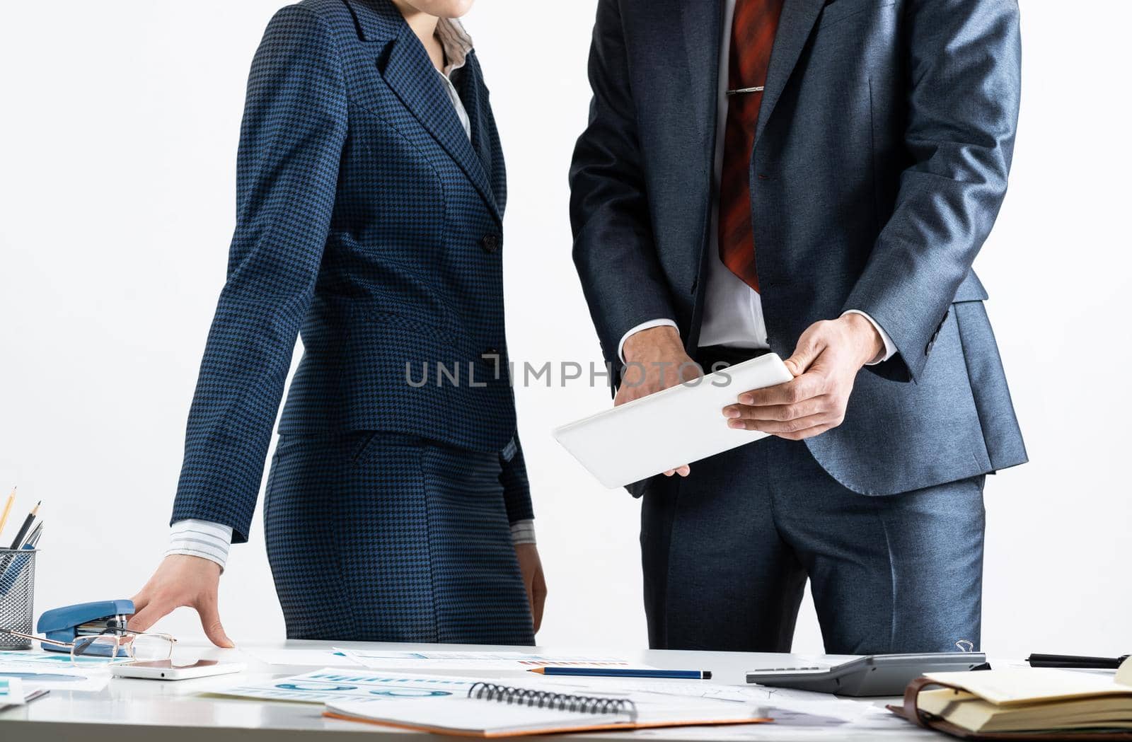 Corporate teamwork concept with businessman by adam121