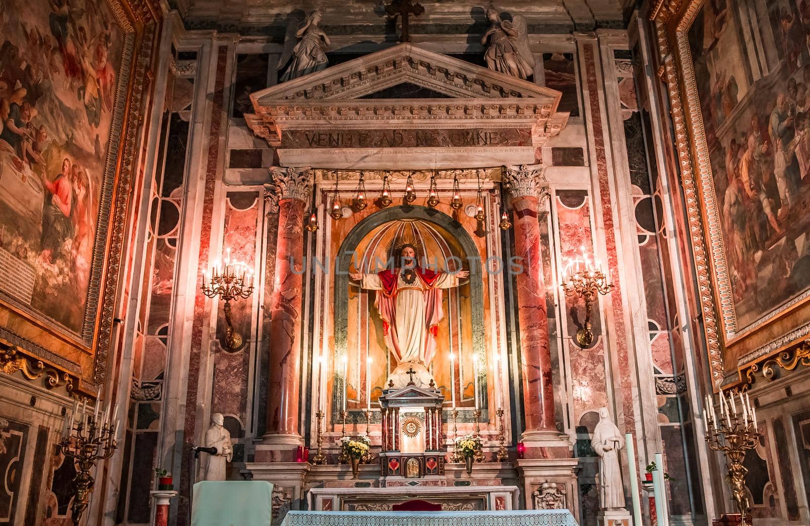 Barroco church of the Gesu Nuovo, Naples, Italy by photogolfer