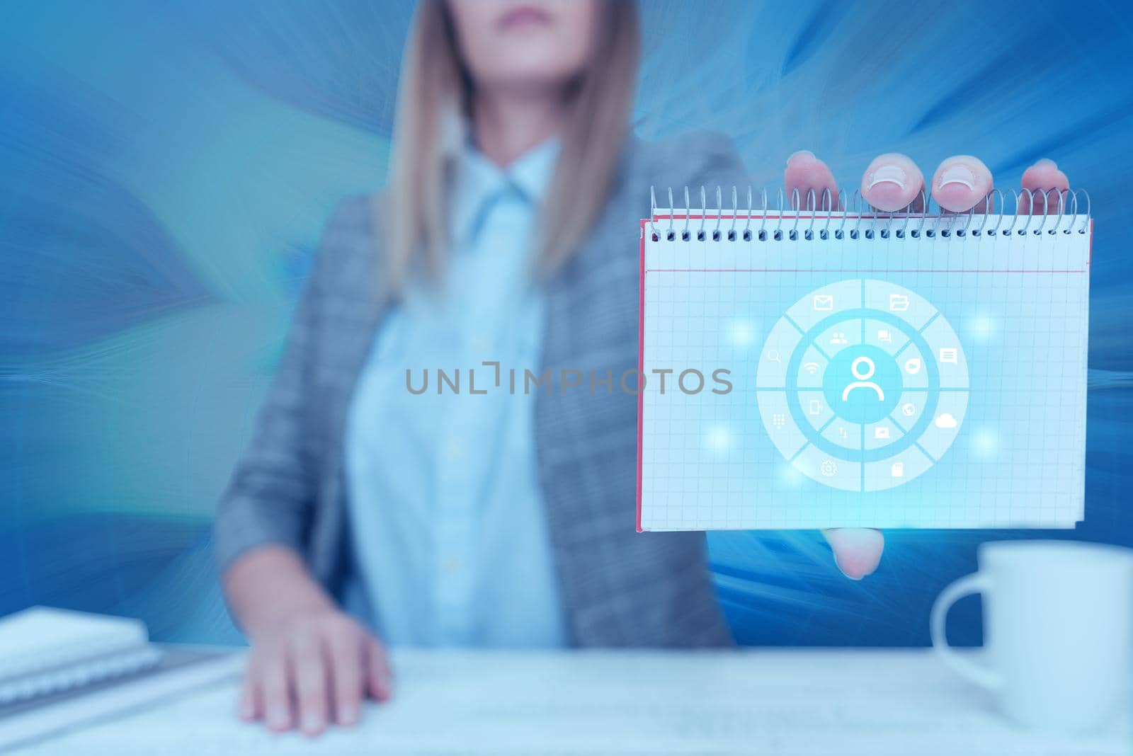 Lady Pressing Screen Of Mobile Phone Showing The Futuristic Technology