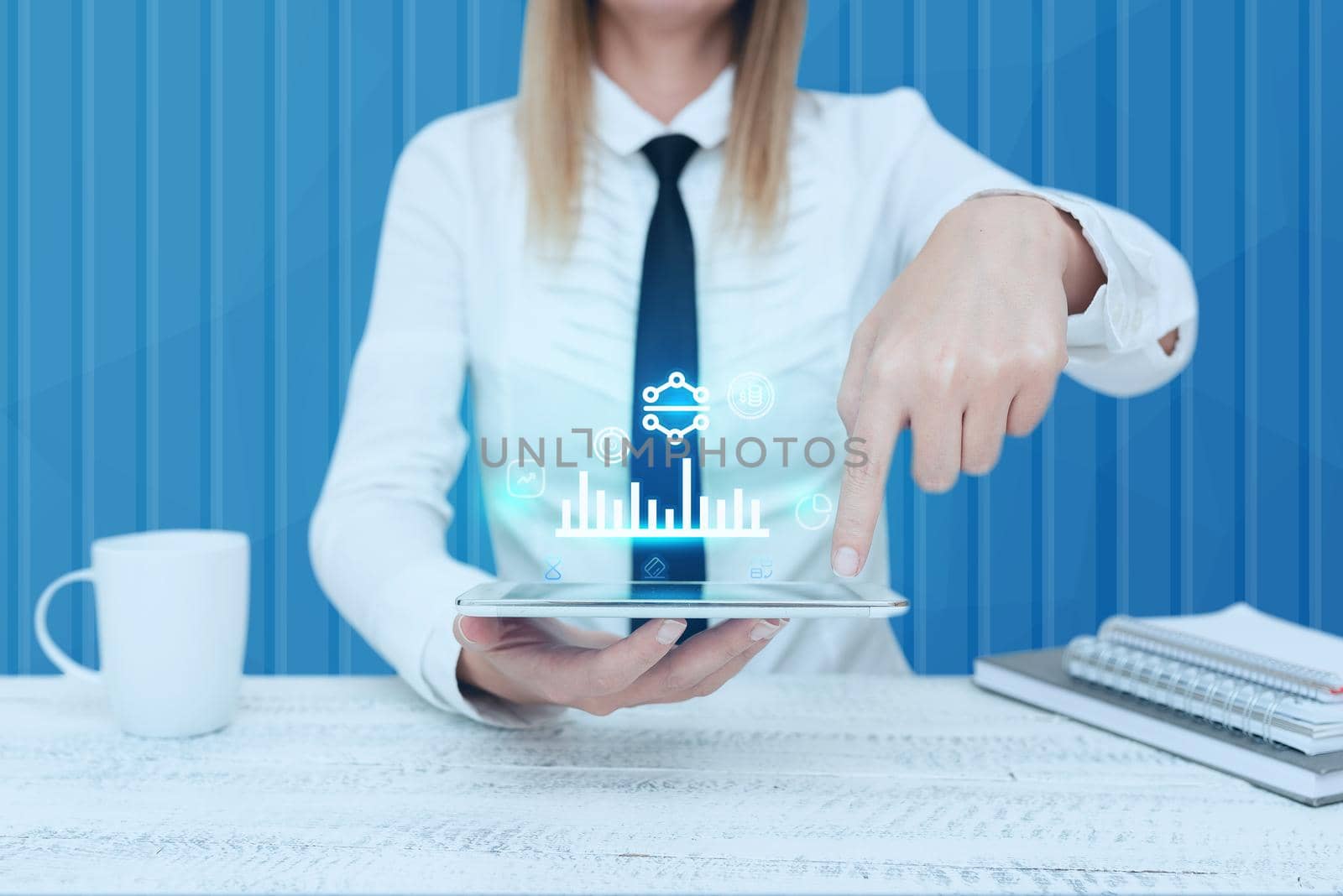 Lady Pressing Screen Of Mobile Phone Showing The Futuristic Technology