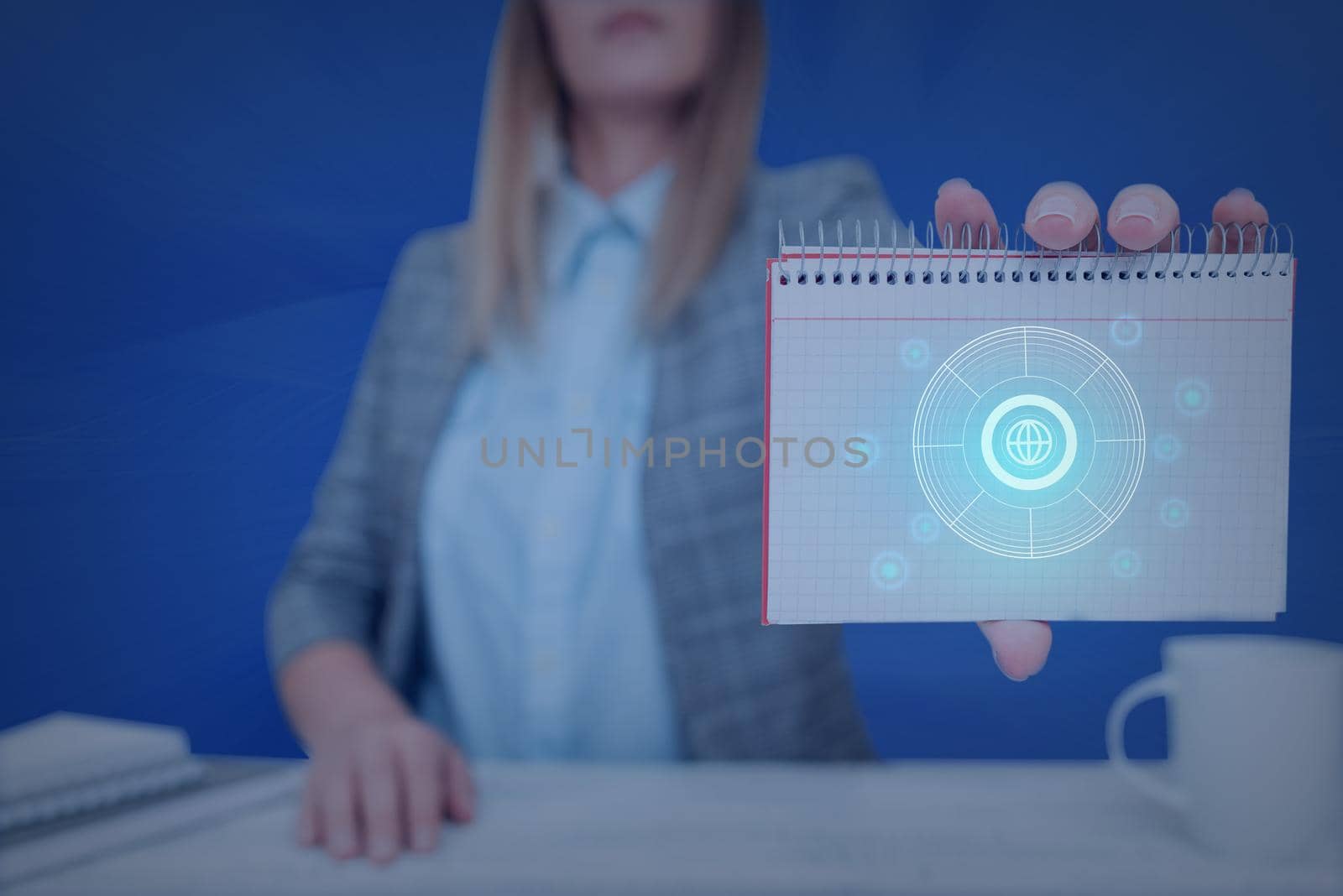 Lady Pressing Screen Of Mobile Phone Showing The Futuristic Technology