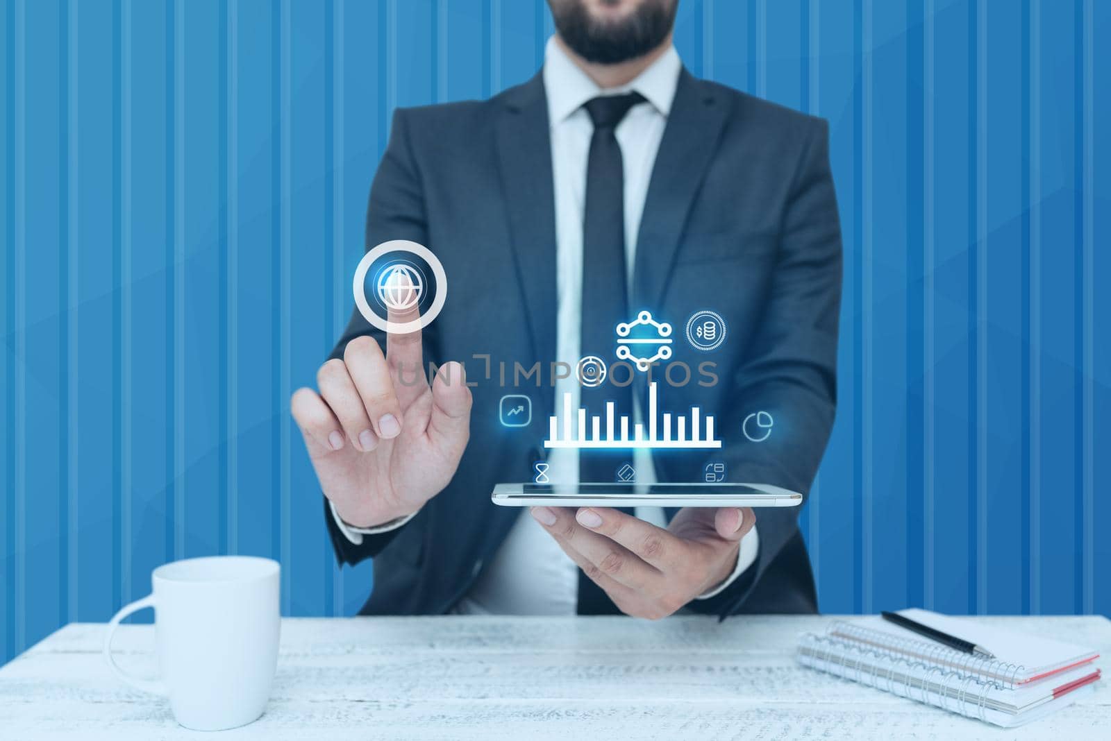 Man holding Screen Of Mobile Phone Showing The Futuristic Technology.