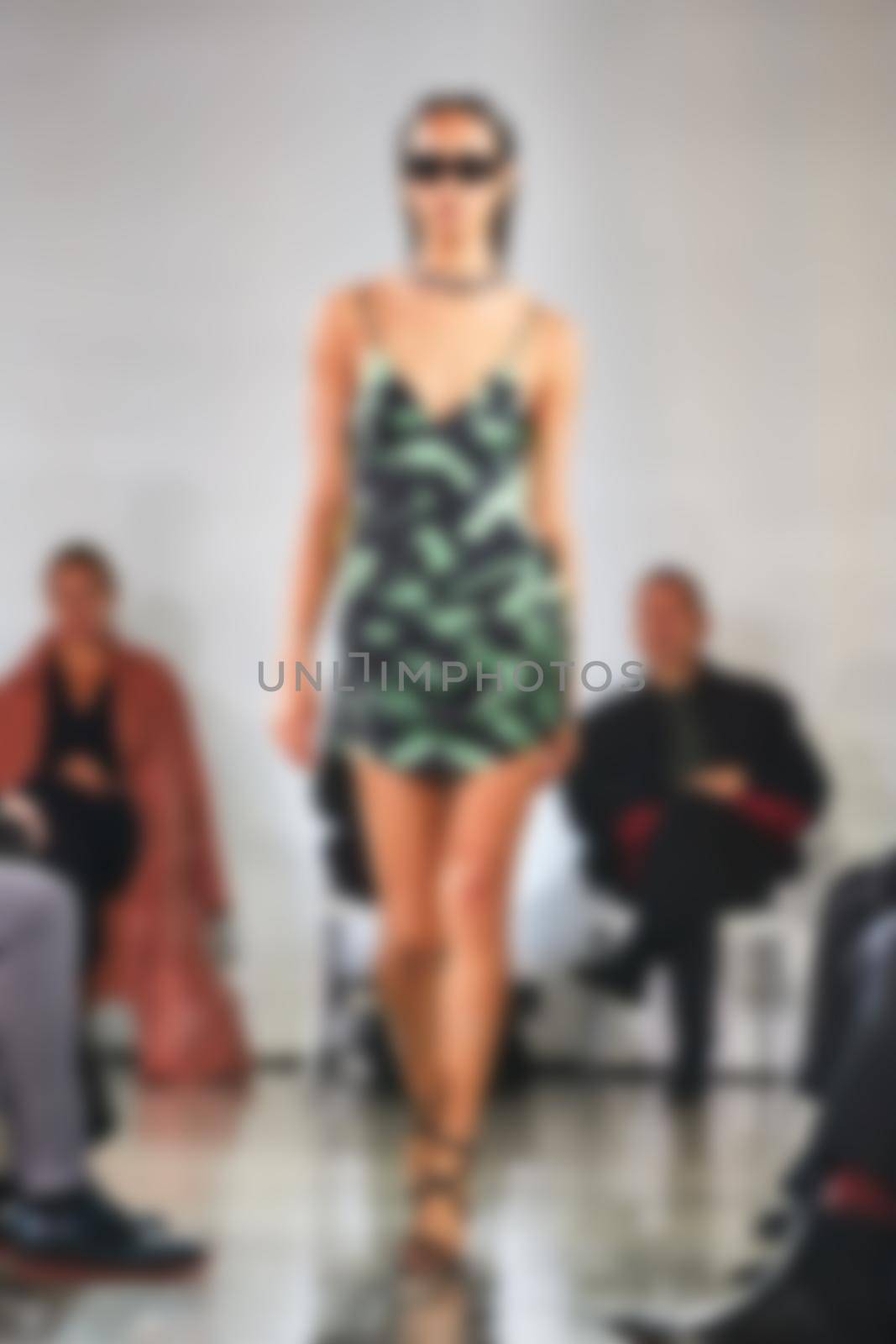 Fashion runway out of focus. The blur background.