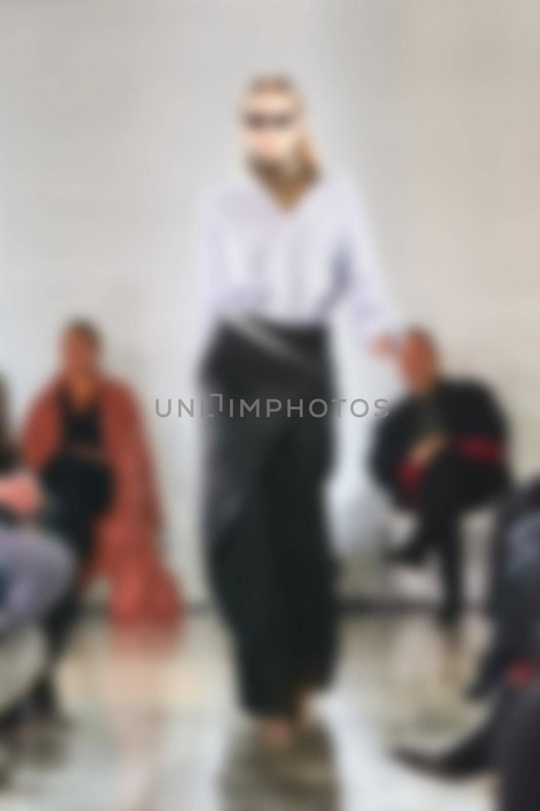 Fashion runway out of focus. The blur background.