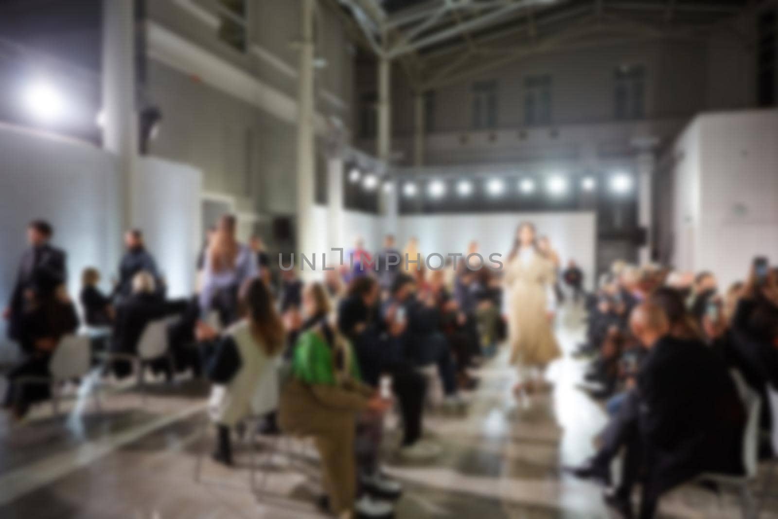 Fashion runway out of focus. The blur background.