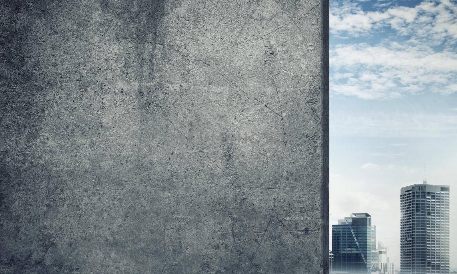 Concrete blank wall with place for your text