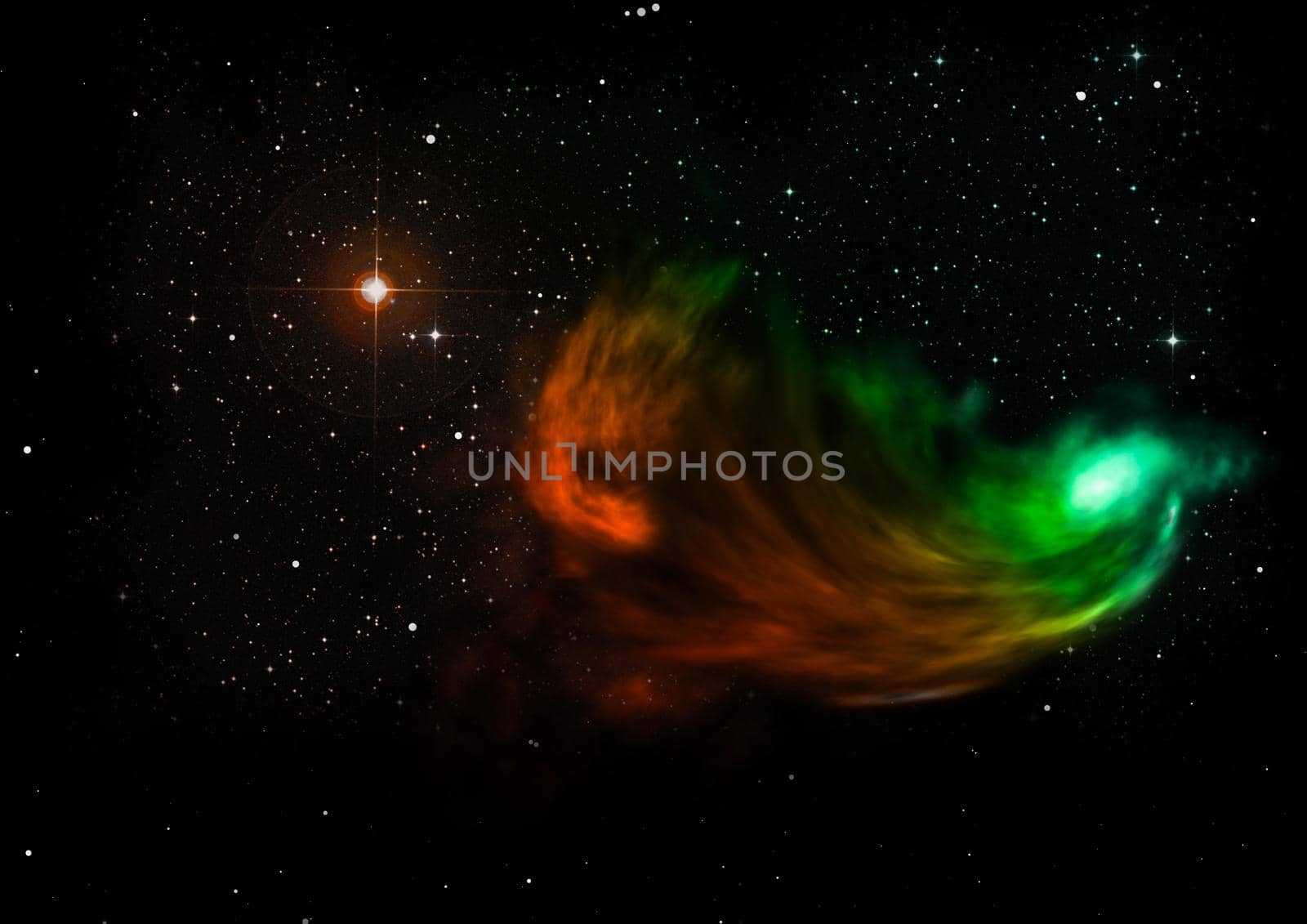 Small part of an infinite star field of space in the Universe. Elements of this image furnished by NASA . 3D rendering