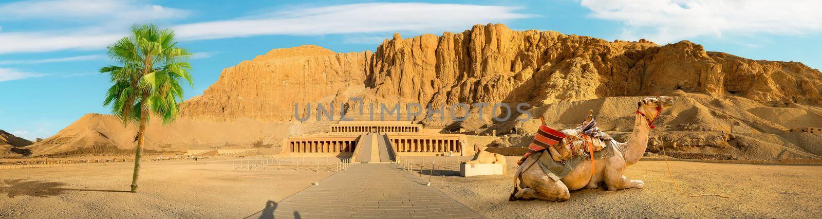 Temple of Queen Hatshepsut, View of the temple in the rock in Egypt